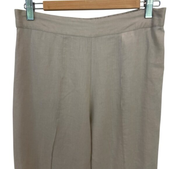 Breezed TARAVAO Flowy trousers pants 100% linen neutral tan size medium wide leg - Picture 3 of 13